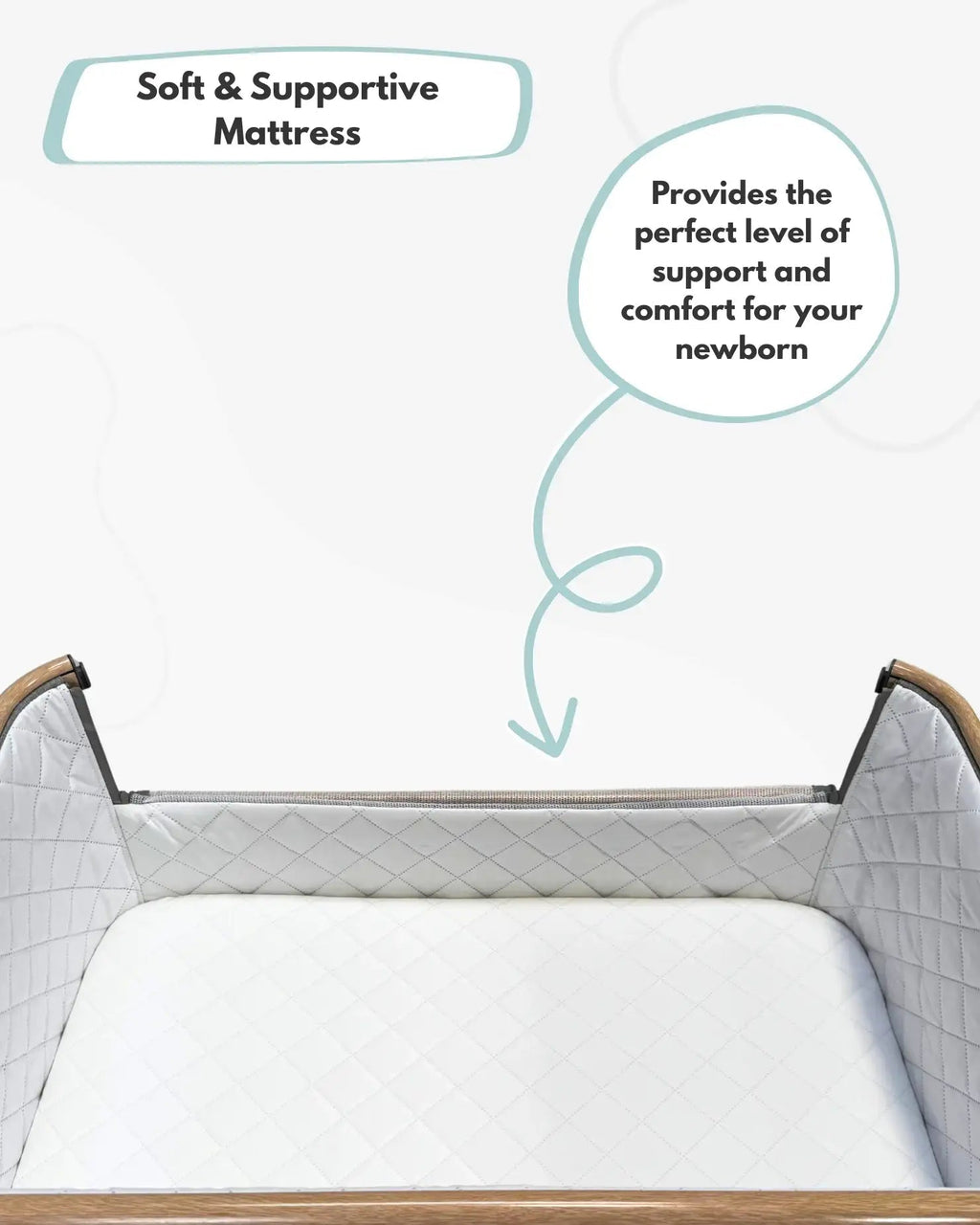 Sona Bedside & Co - Sleeping Crib - Grey - Baby&More