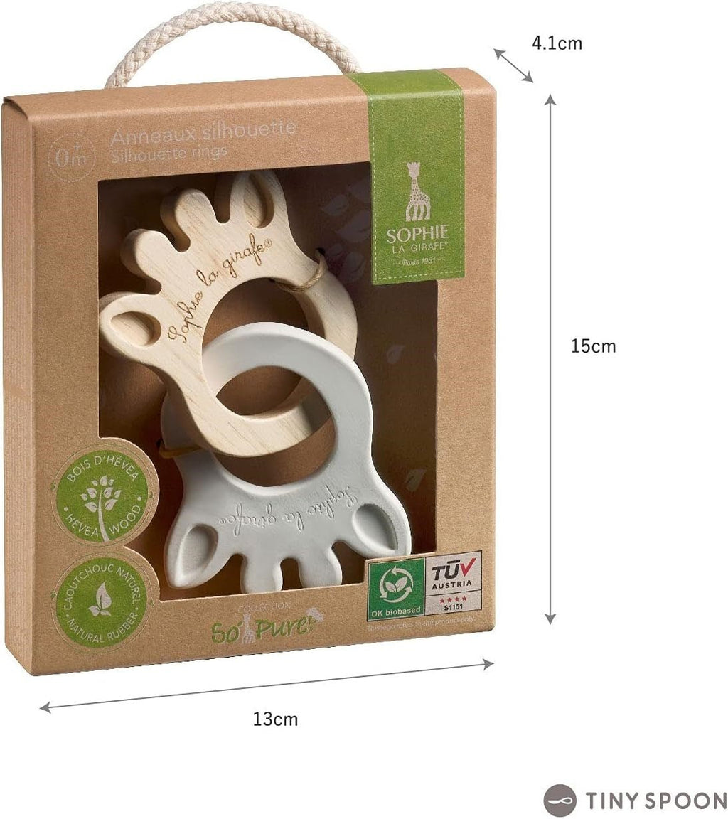 Sophie La Girafe So Pure Silhouette Teething Rings - Baby&More