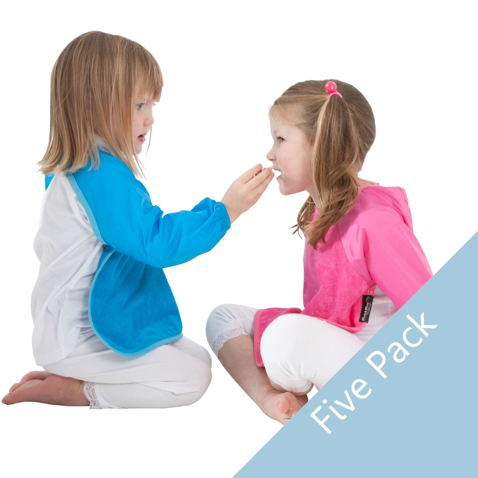 SPECIAL OFFER 5 PACK - Mum 2 Mum Sleeved LARGE Wonder Bibs (Selected Colours) - Baby&More