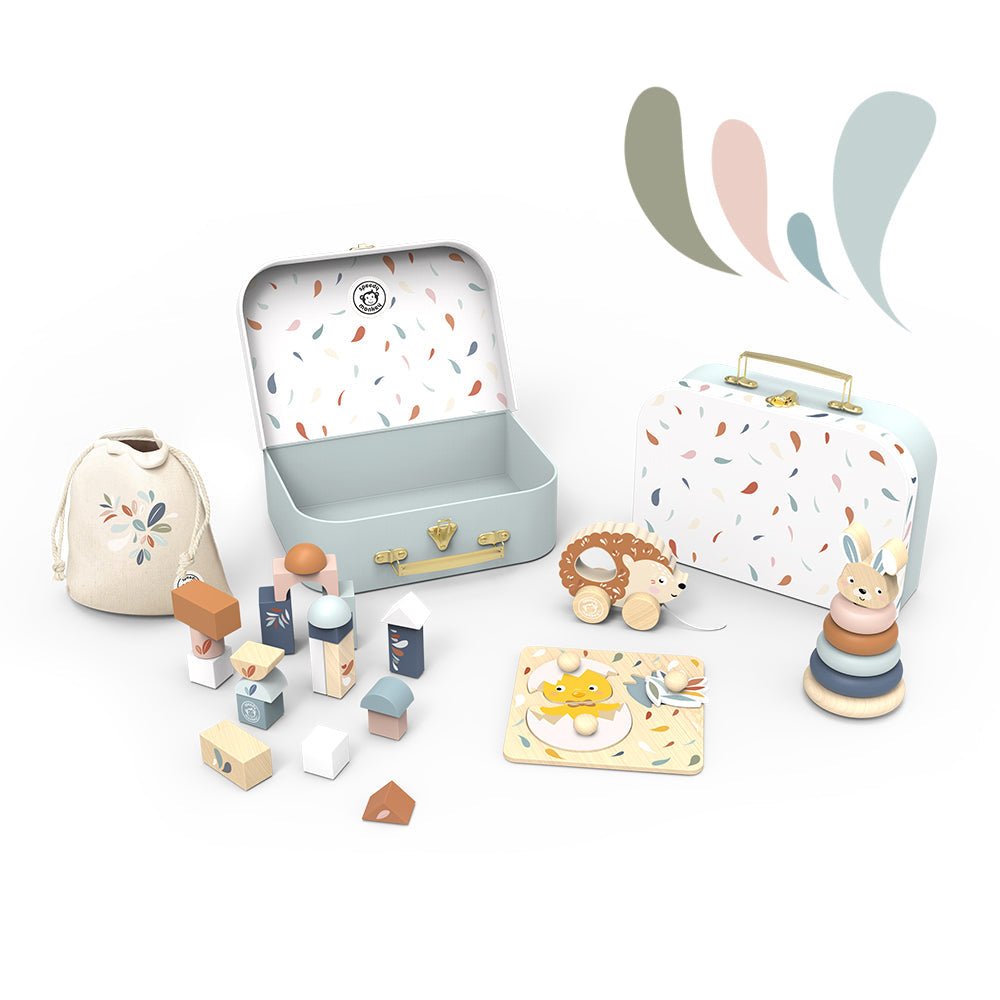 Speedy Monkey My First Toy Box with Wooden Toys - Baby&More