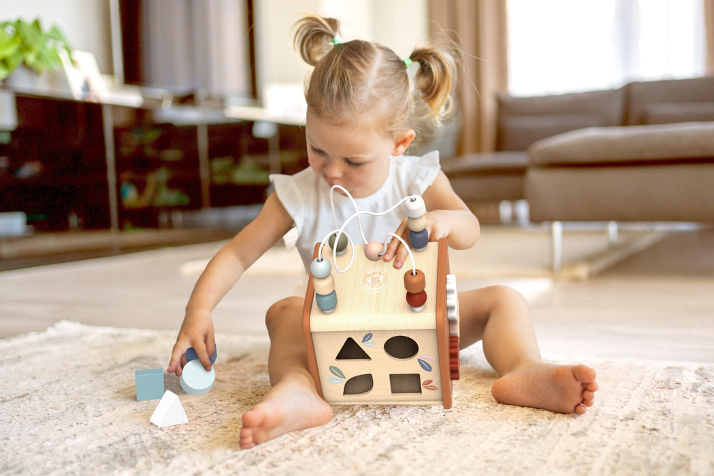 Speedy Monkey Wooden 5 in 1 Activity Cube - Baby&More
