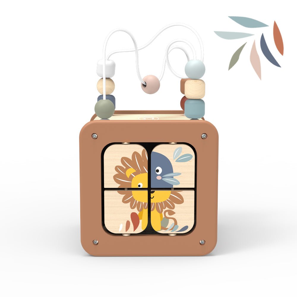 Speedy Monkey Wooden 5 in 1 Activity Cube - Baby&More