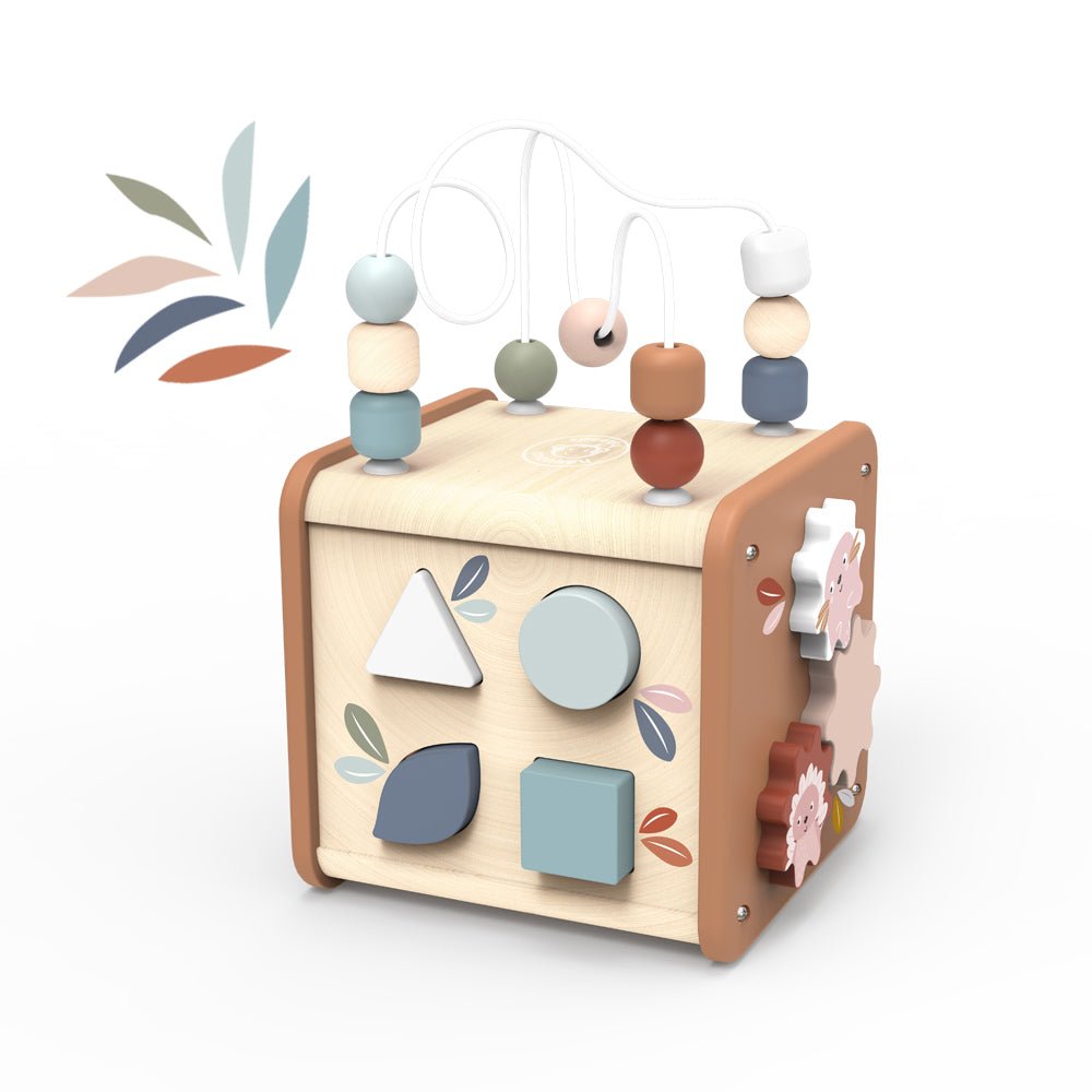 Speedy Monkey Wooden 5 in 1 Activity Cube - Baby&More