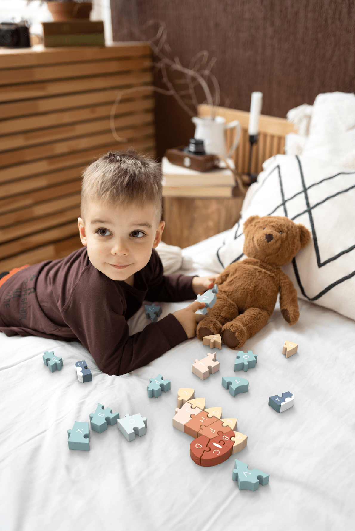 Speedy Monkey Wooden ABC Dino Puzzle - Baby&More