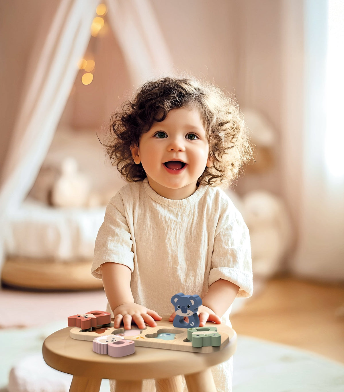 Speedy Monkey Wooden Animal Puzzle - Baby&More