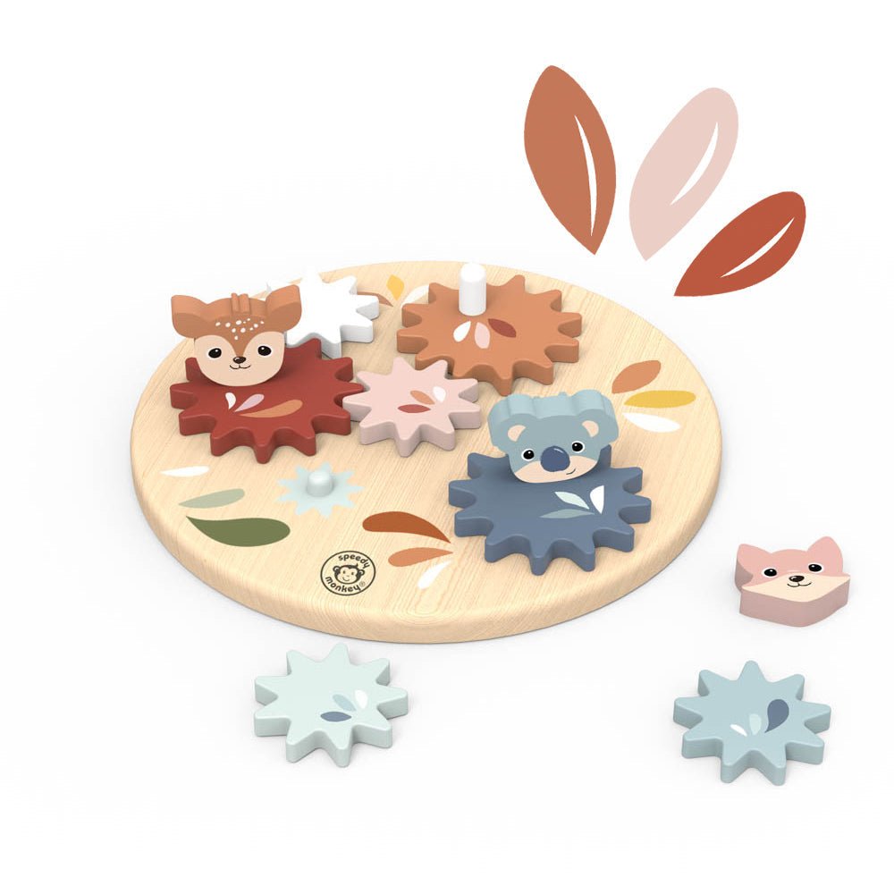 Speedy Monkey Wooden Gear Toy - Baby&More