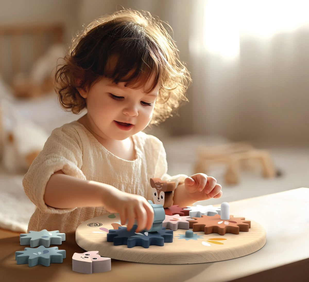Speedy Monkey Wooden Gear Toy - Baby&More