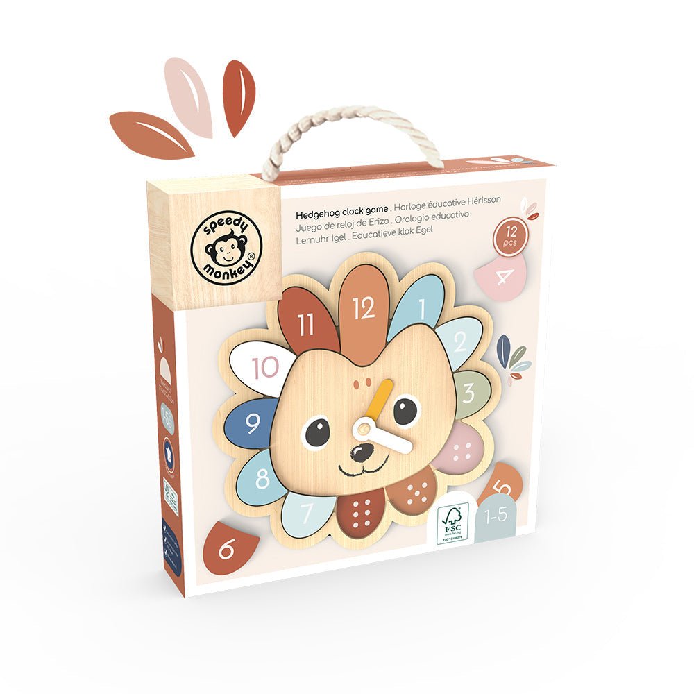 Speedy Monkey Wooden Hedgehog Clock Game - Baby&More