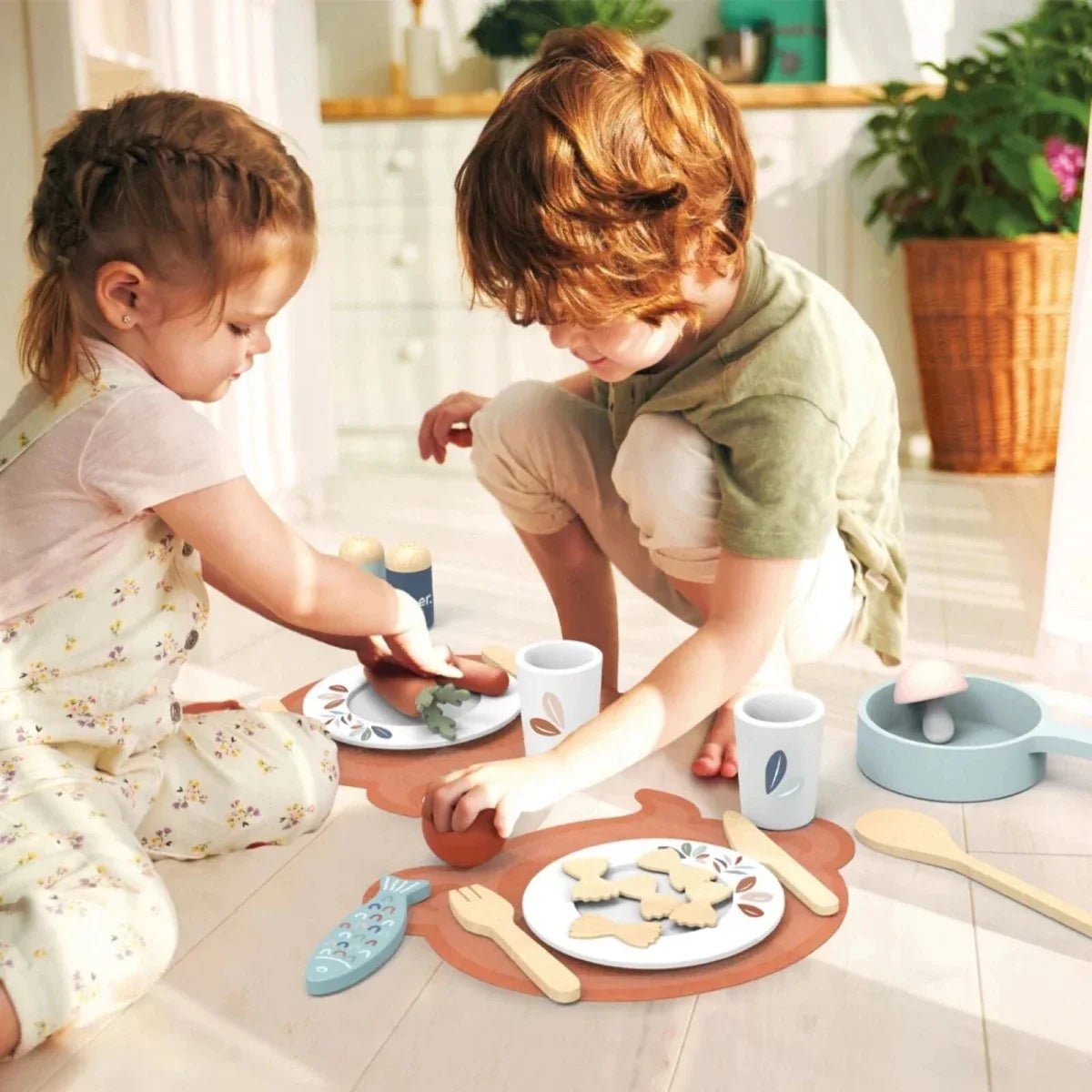 Speedy Monkey Wooden Play Kitchen with Accessories - 20 pcs - Baby&More