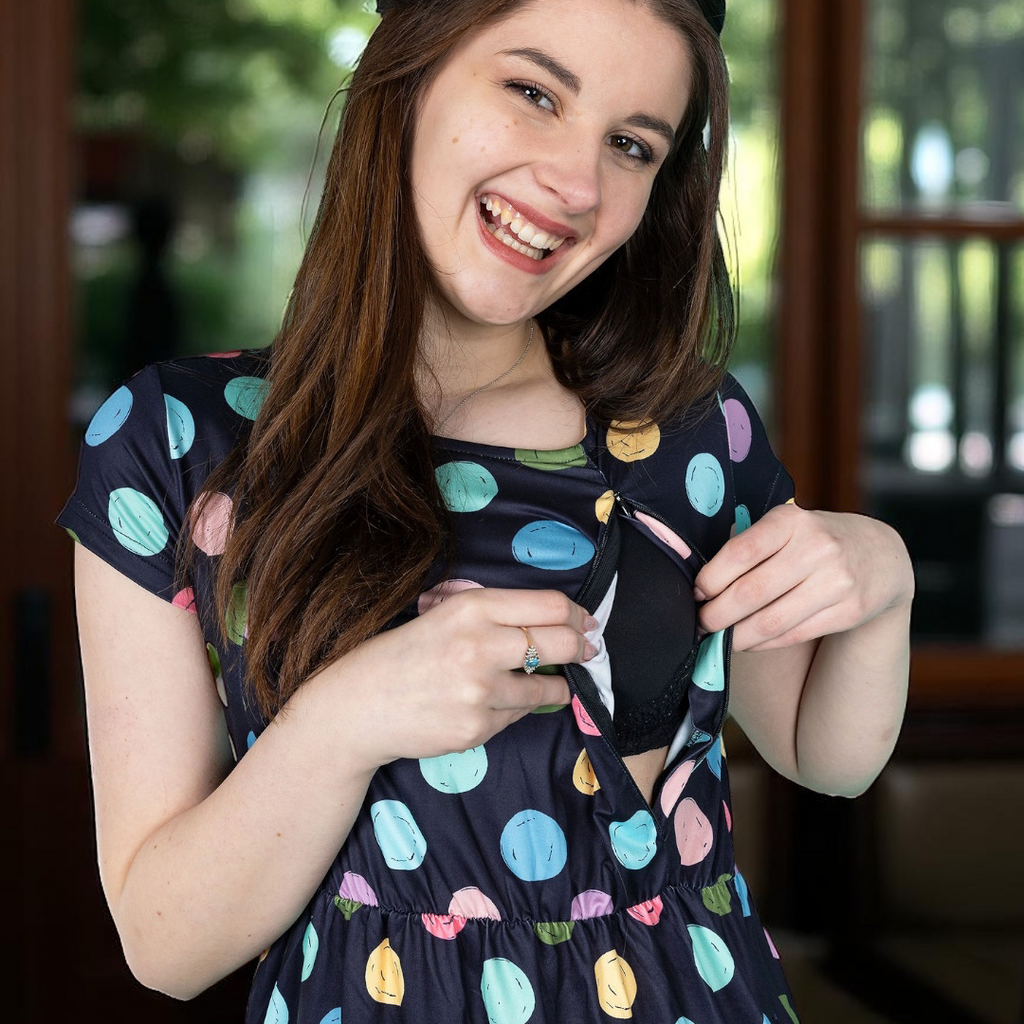 The Knee Length Breastfeeding Dress - Spot