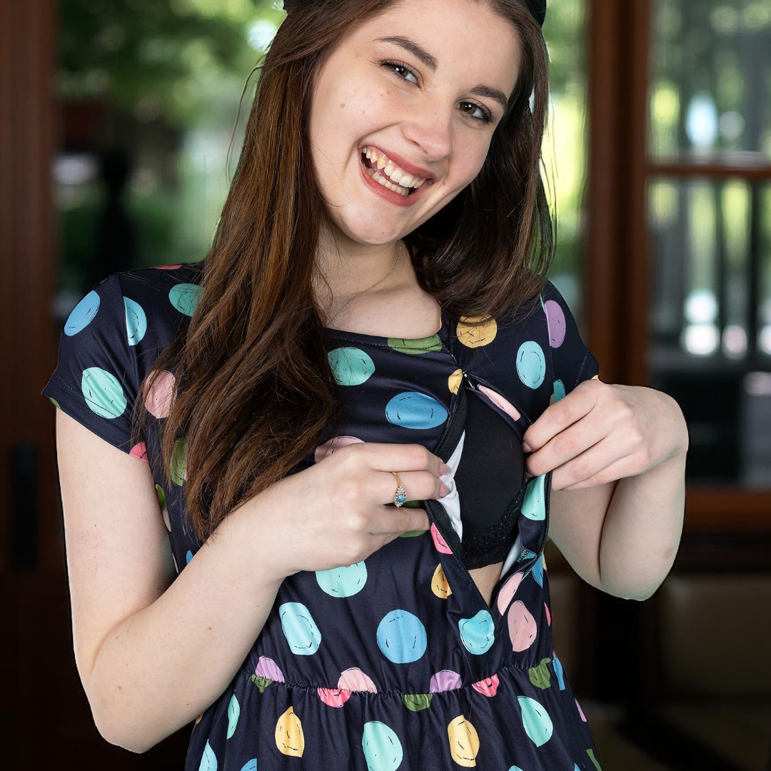 The Knee Length Breastfeeding Dress - Spot