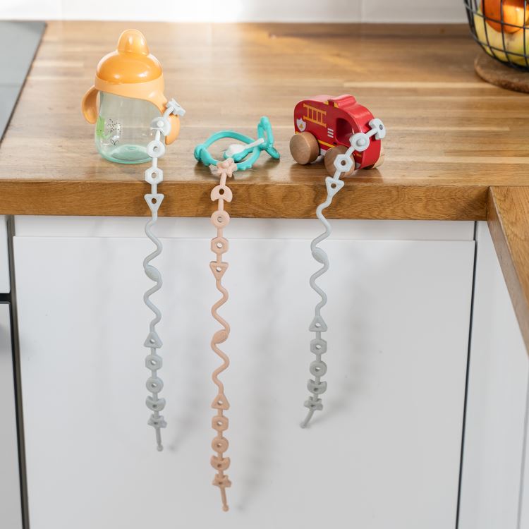Squiggle Strap® 2pcs Antimicrobial Food Grade Silicone Toy Straps - Baby&More