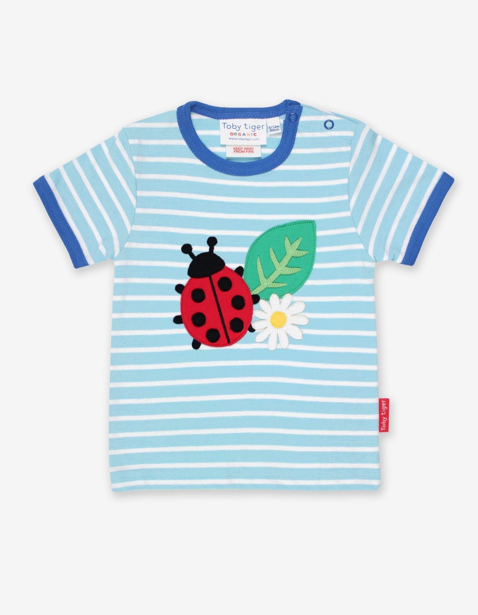 Toby Tiger Organic Applique Short-Sleeved T-Shirt - Ladybird