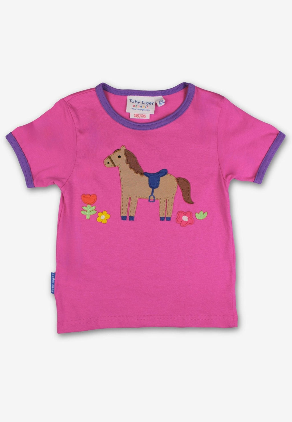 Toby Tiger Organic Applique Short-Sleeved T-Shirt - Hillside Pony
