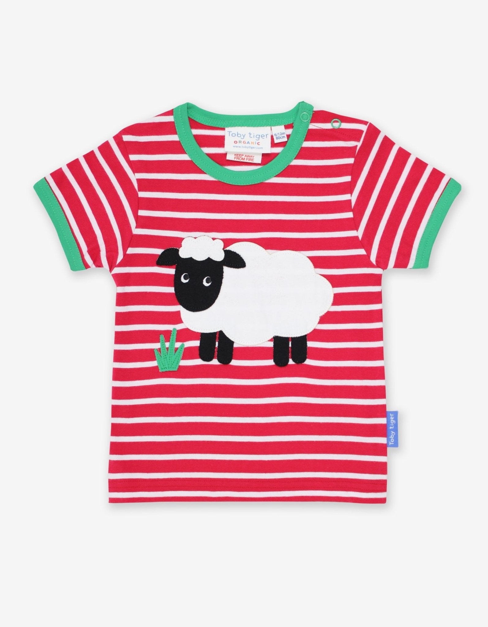 Toby Tiger Organic Applique Short-Sleeved T-Shirt - Sheep