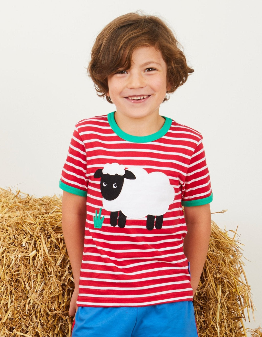 Toby Tiger Organic Applique Short-Sleeved T-Shirt - Sheep