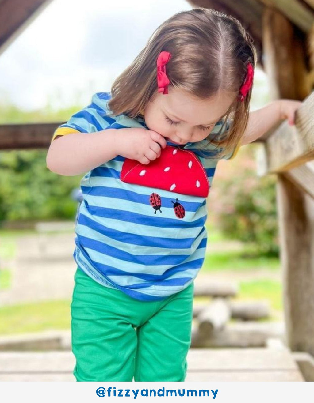 Toby Tiger Organic Applique Short-Sleeved T-Shirt - Strawberry