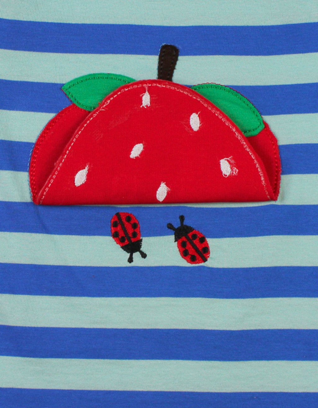 Toby Tiger Organic Applique Short-Sleeved T-Shirt - Strawberry