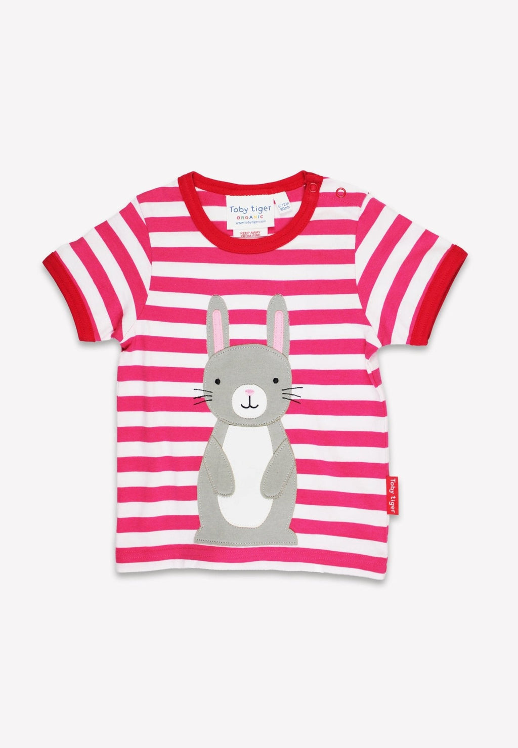Toby Tiger Organic Applique Short-Sleeved T-Shirt - Bunny