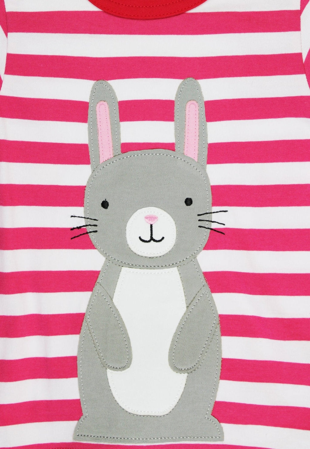 Toby Tiger Organic Applique Short-Sleeved T-Shirt - Bunny