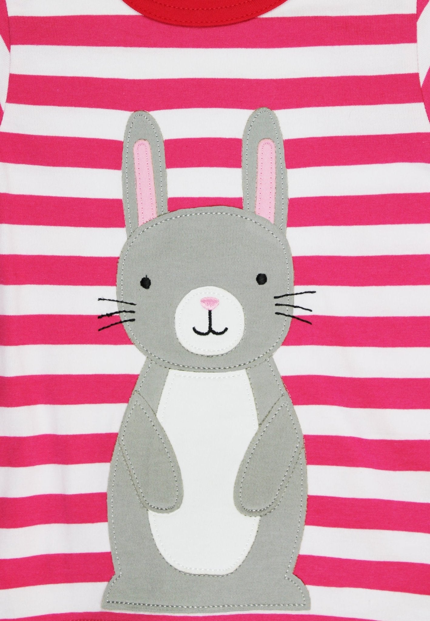 Toby Tiger Organic Applique Short-Sleeved T-Shirt - Bunny