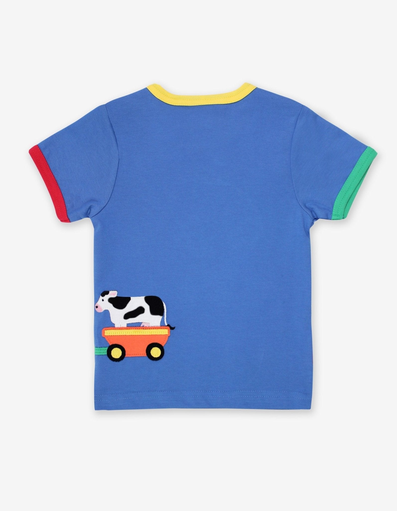 Toby Tiger Organic Applique Short-Sleeved T-Shirt - Animal Train