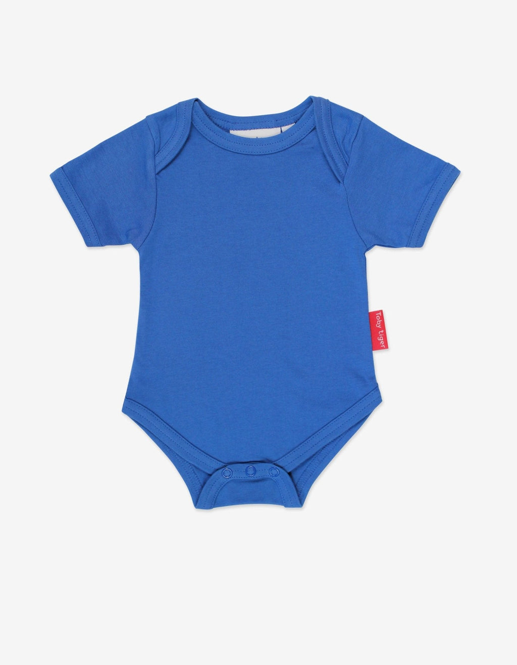 Toby Tiger Organic Basic Short-Sleeved Baby Bodysuit - Blue