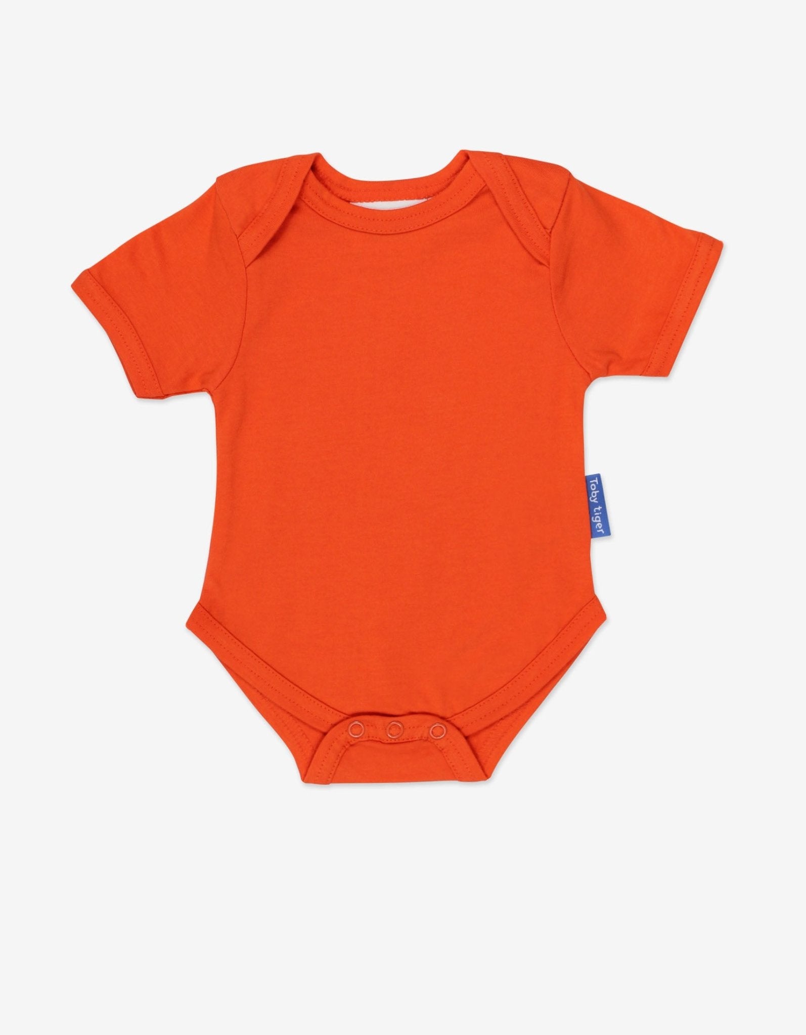 Toby Tiger Organic Basic Short-Sleeved Baby Bodysuit - Orange