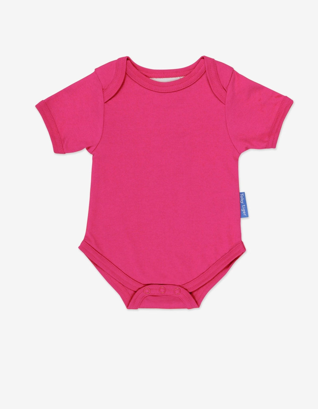 Toby Tiger Organic Basic Short-Sleeved Baby Bodysuit - Pink