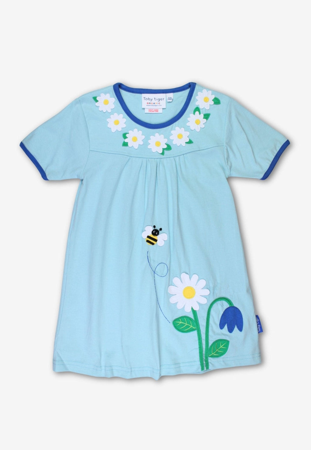 Toby Tiger Organic Applique T-Shirt Dress - English Garden