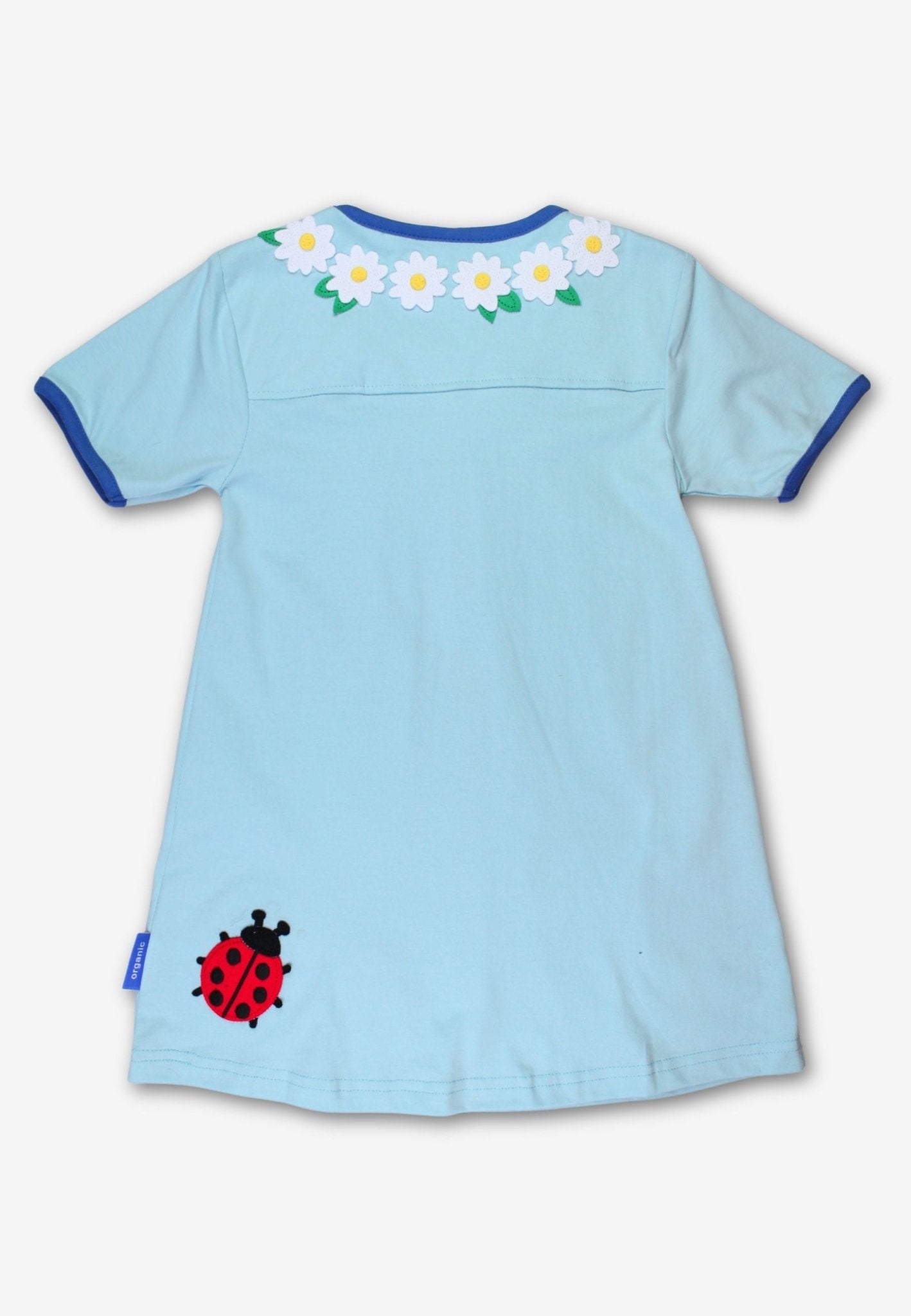 Toby Tiger Organic Applique T-Shirt Dress - English Garden