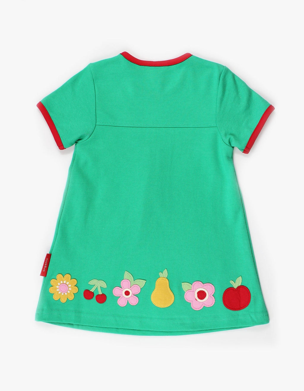 Toby Tiger Organic Applique T-Shirt Dress - Fruit Flower