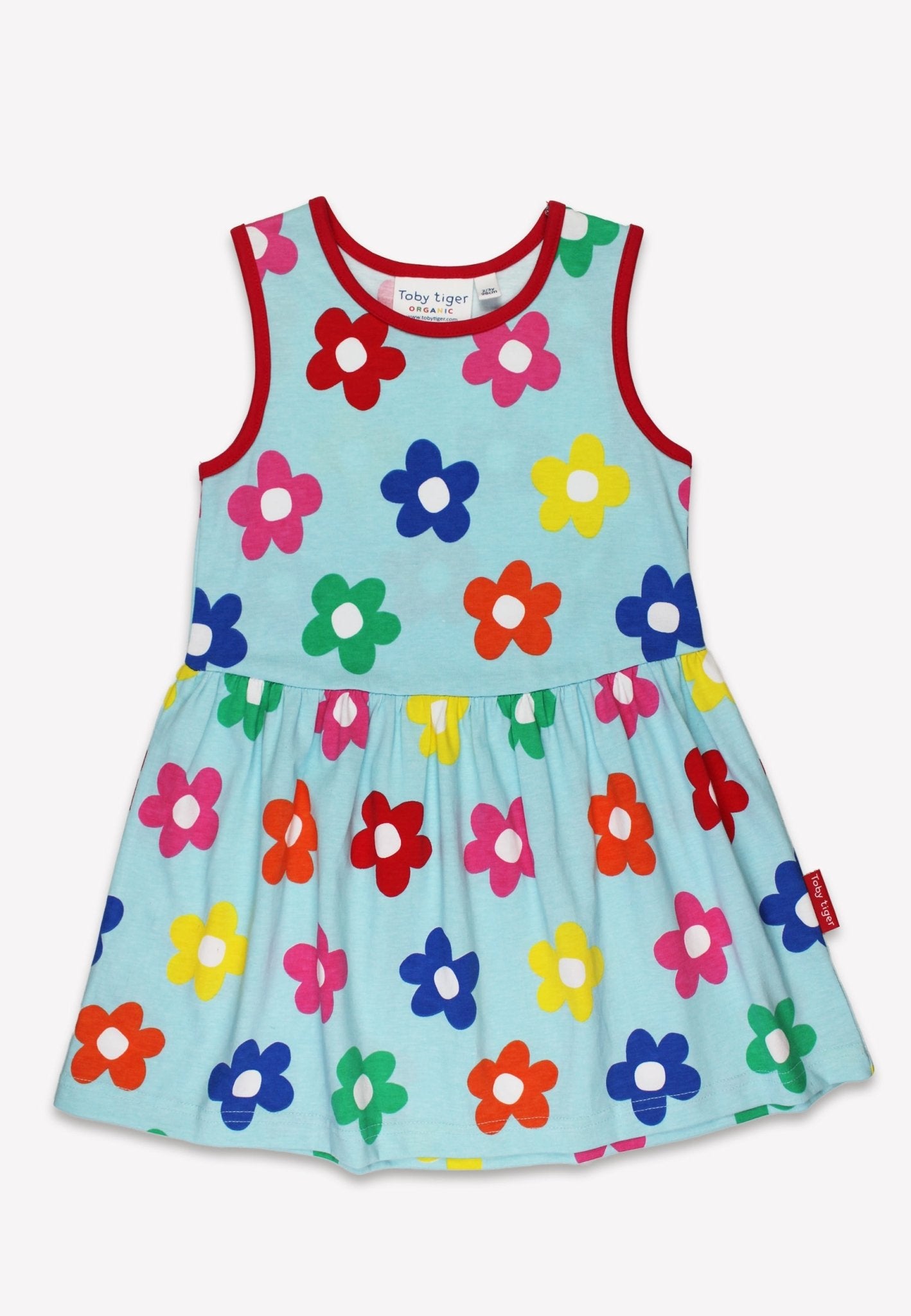 Toby Tiger Organic Summer Dress - Rainbow Bloom Print