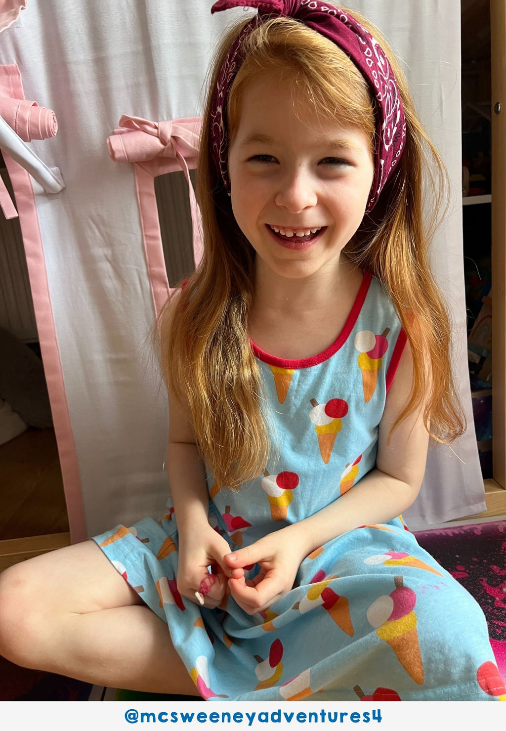 Toby Tiger Organic Summer Dress - Ice Cream Cones