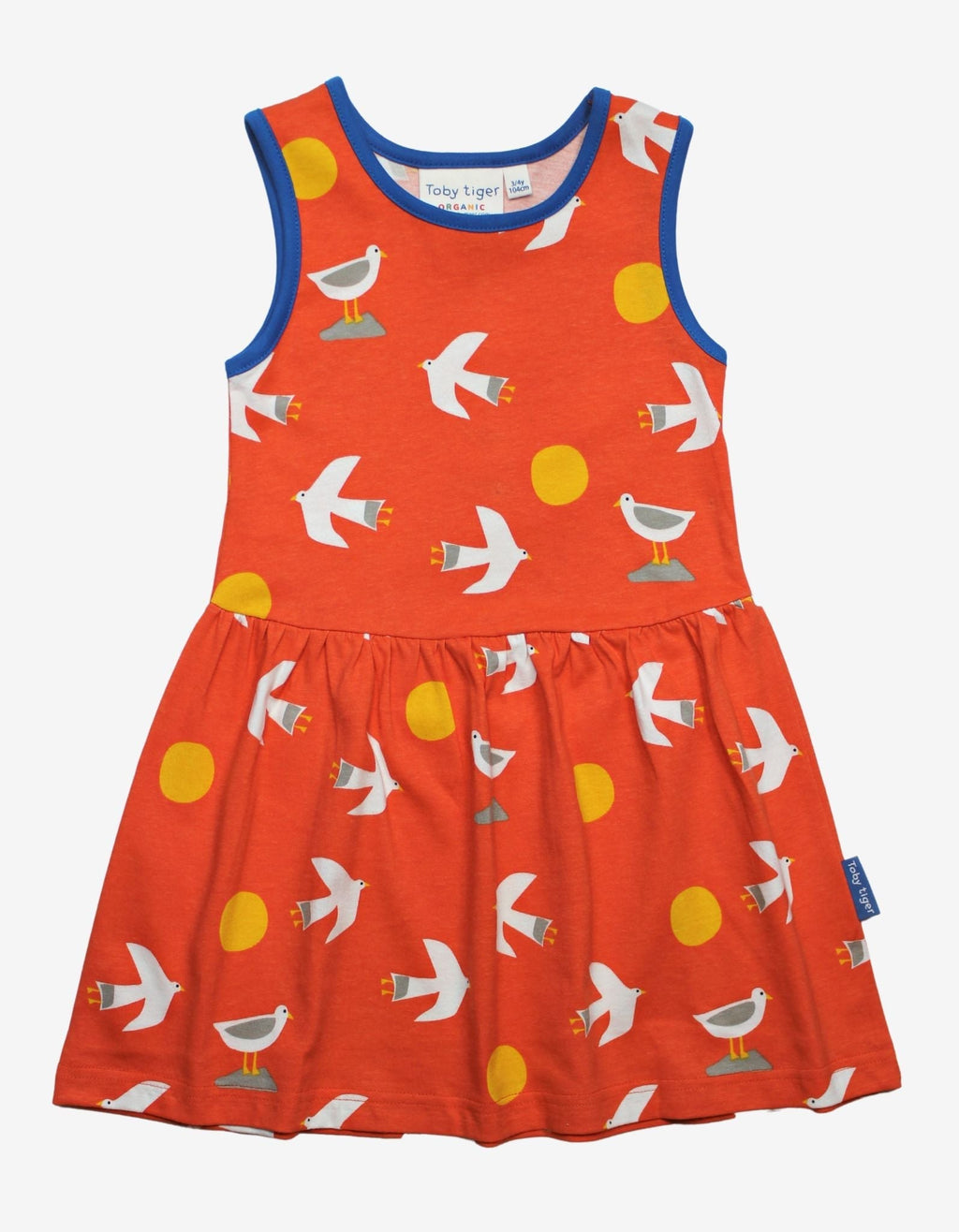 Toby Tiger Organic Summer Dress - Seaside Seagull Print