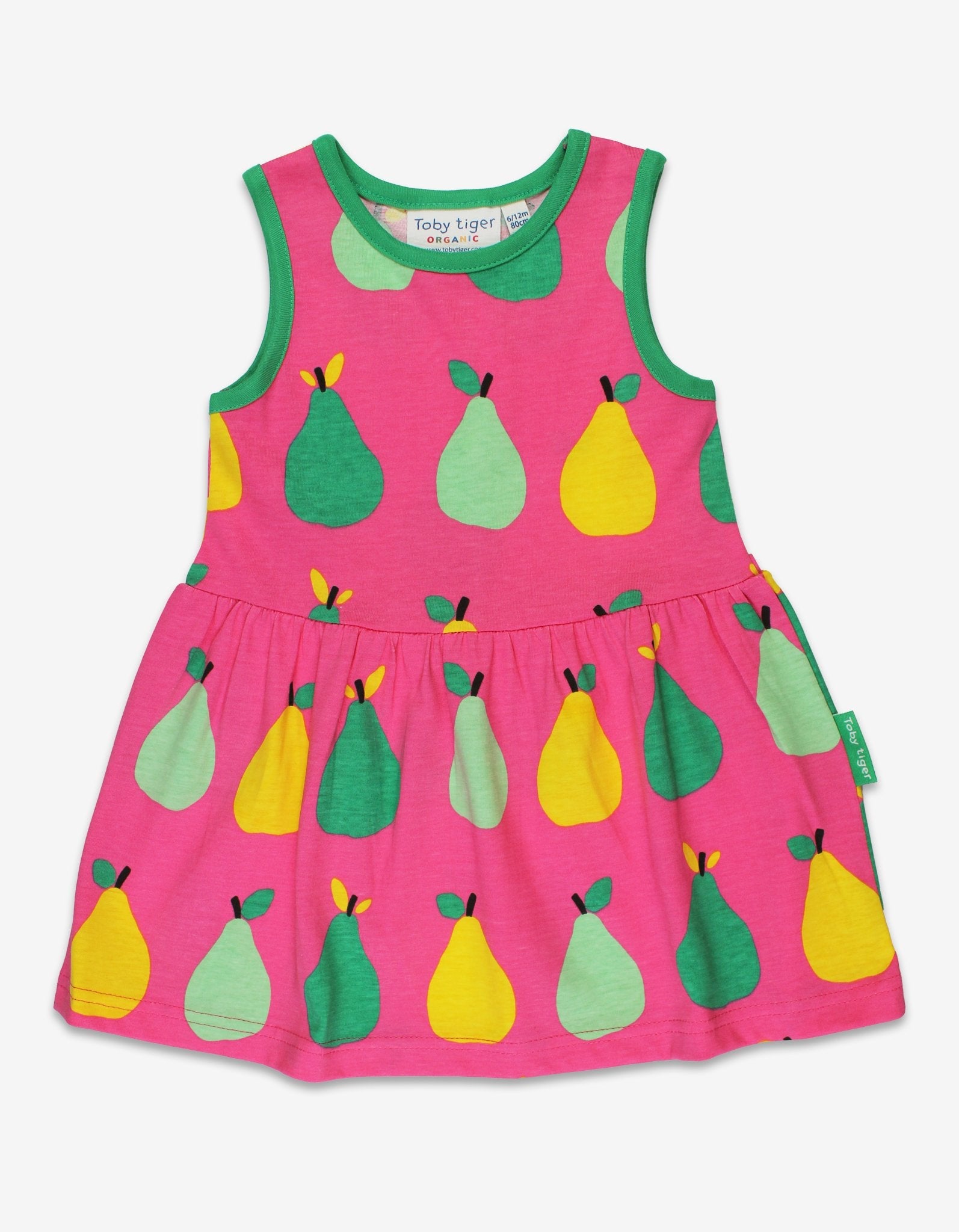 Toby Tiger Organic Summer Dress - Pear Print