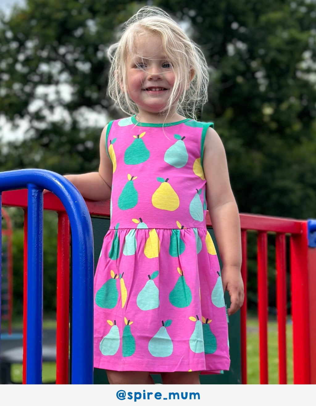 Toby Tiger Organic Summer Dress - Pear Print