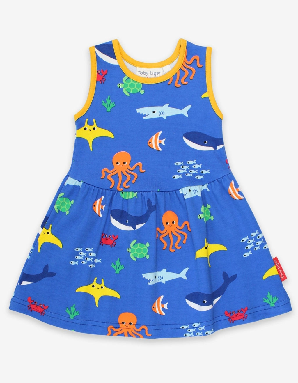 Toby Tiger Organic Summer Dress - Seaside Sealife Print