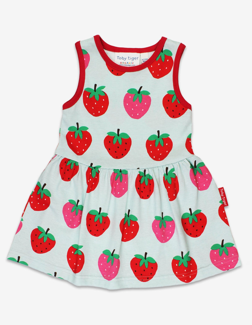 Toby Tiger Organic Summer Dress - Strawberry Print