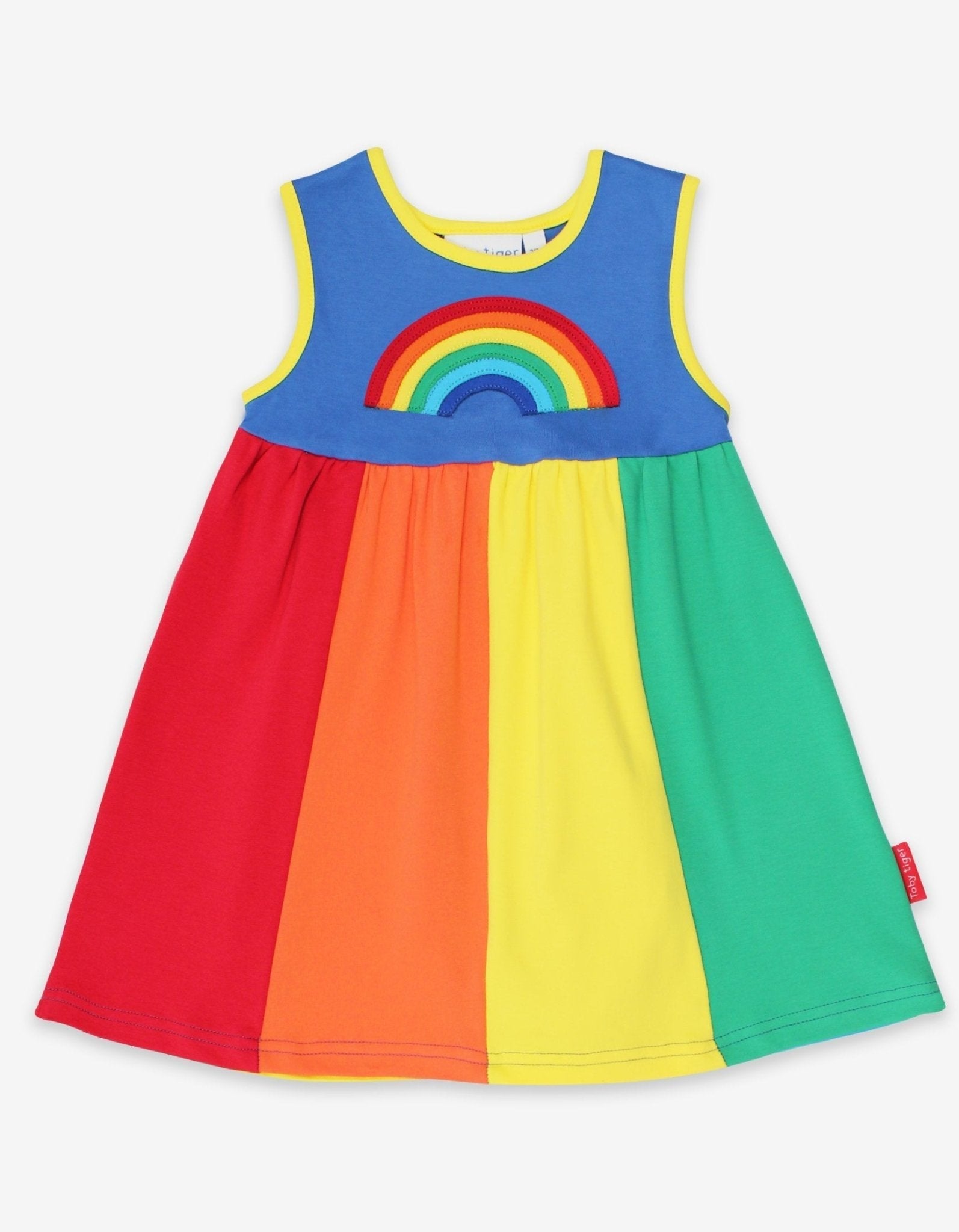 Toby Tiger Organic Pinafore Dress - Multi Stripe