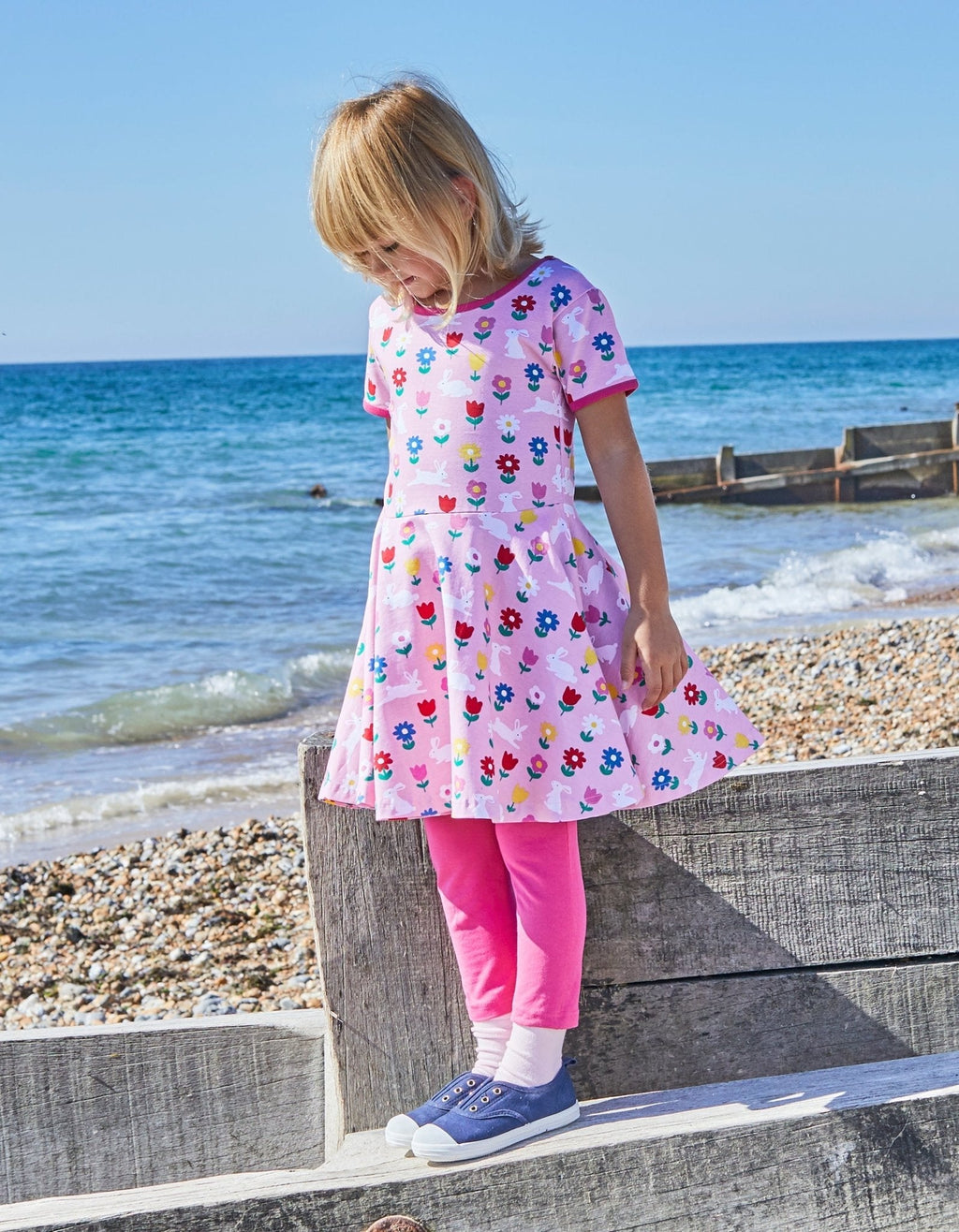 Toby Tiger Organic Skater Dress - Bunny Print