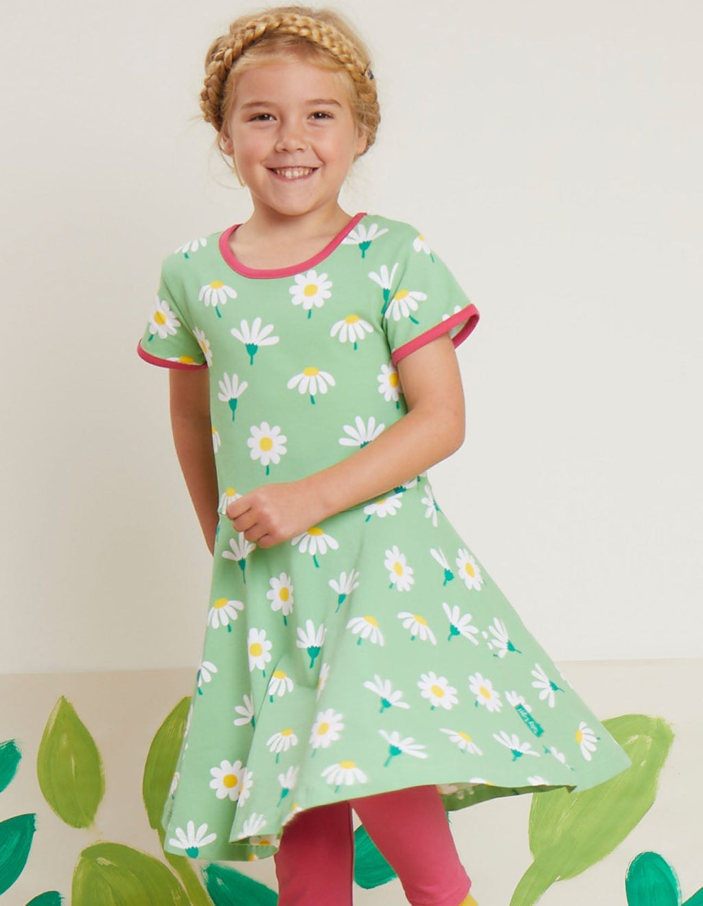 Toby Tiger Organic Skater Dress - Daisy Print