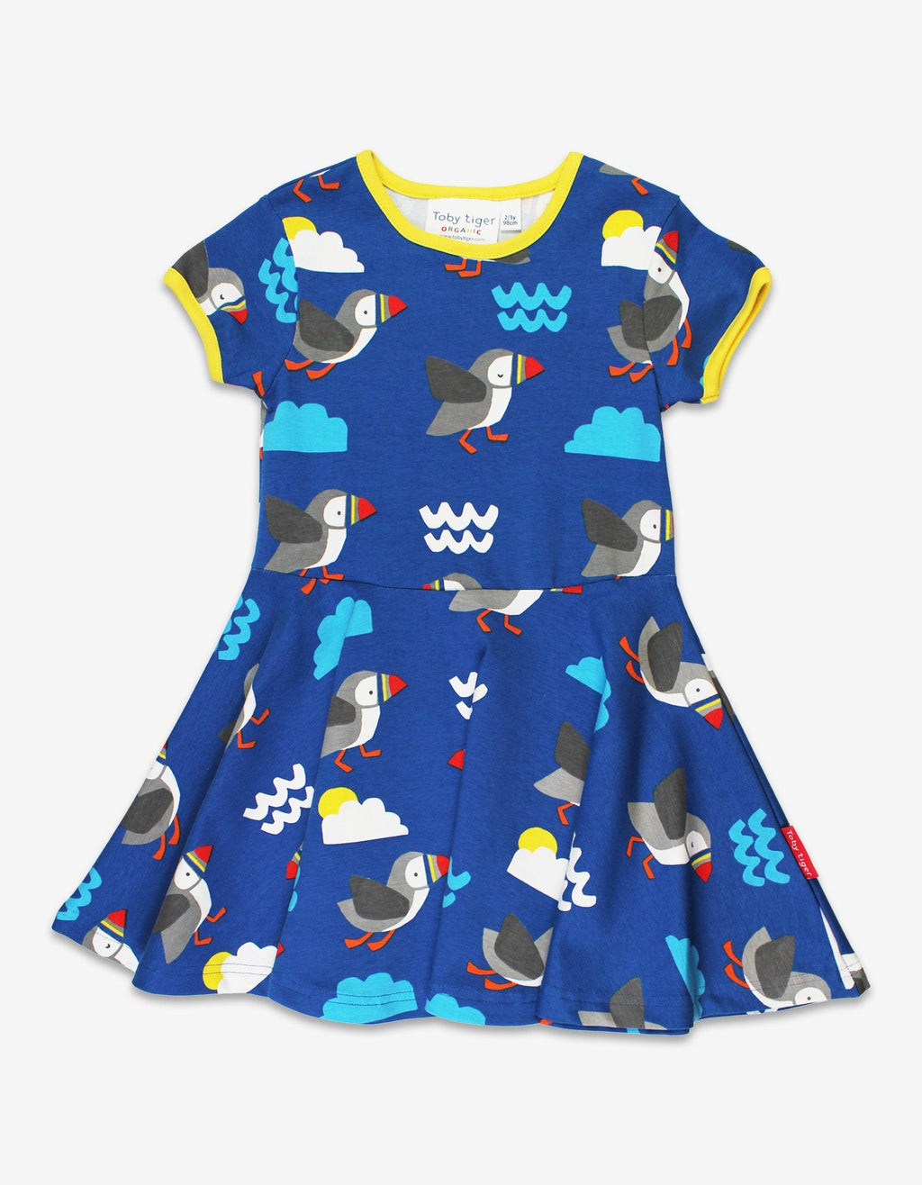 Toby Tiger Organic Skater Dress - Puffin Print
