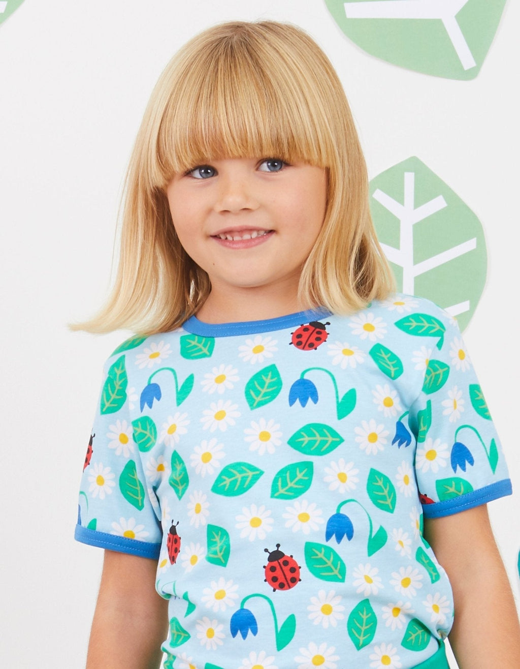 Toby Tiger Organic Short-Sleeved T-Shirt - English Garden Print