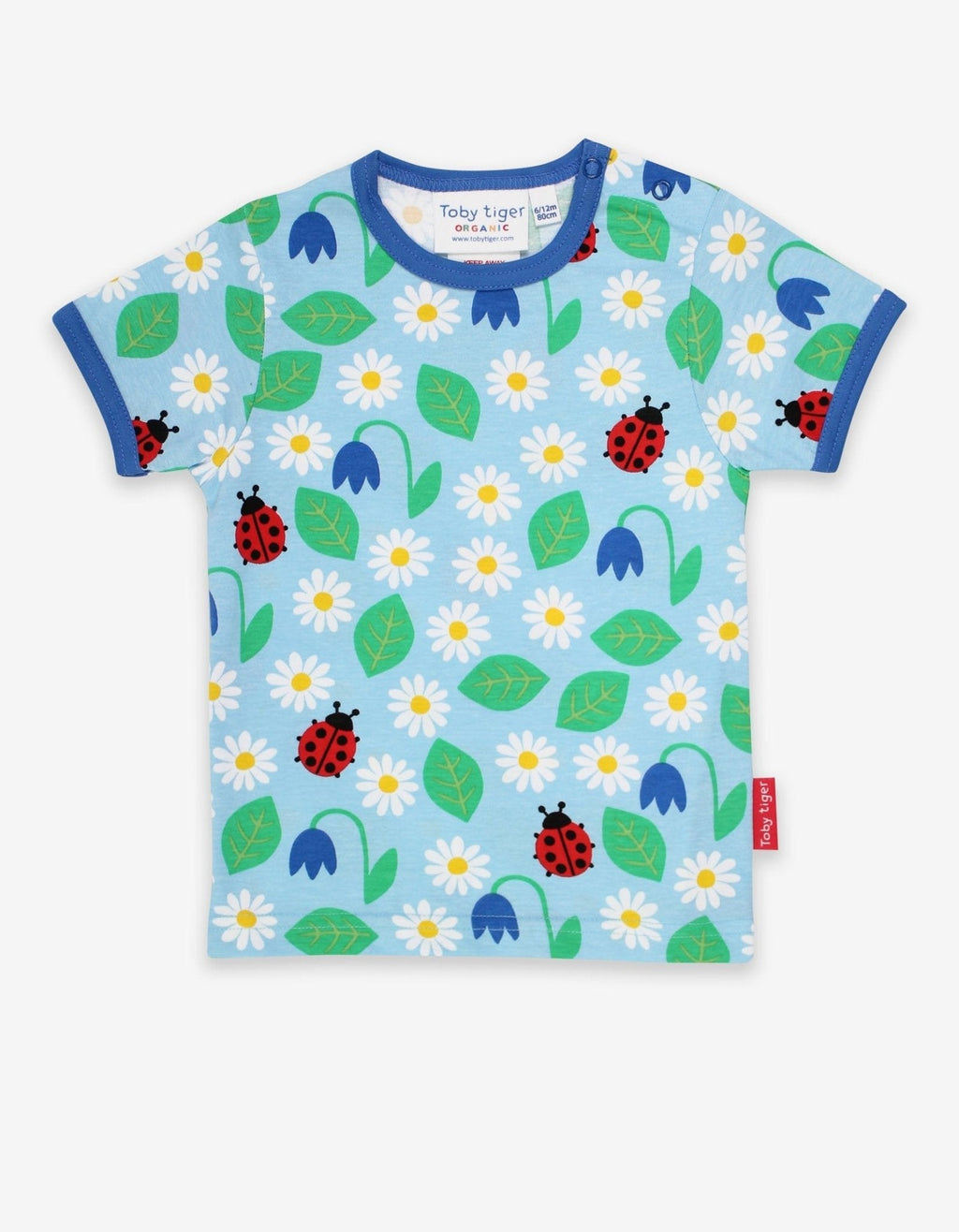 Toby Tiger Organic Short-Sleeved T-Shirt - English Garden Print