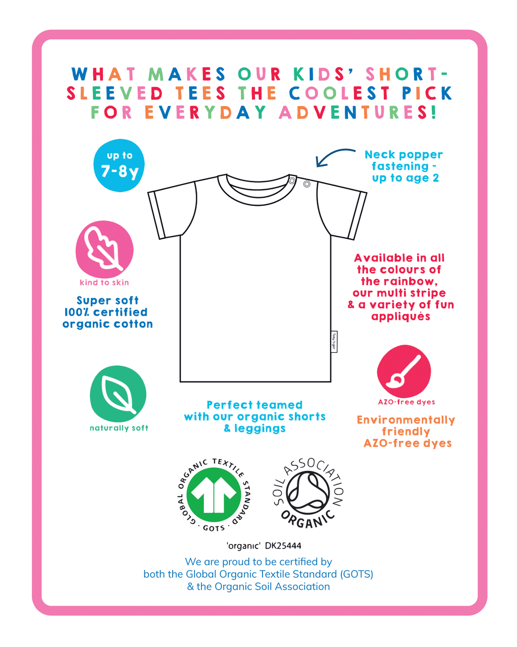 Toby Tiger Organic Short-Sleeved T-Shirt - Ice Cream Print