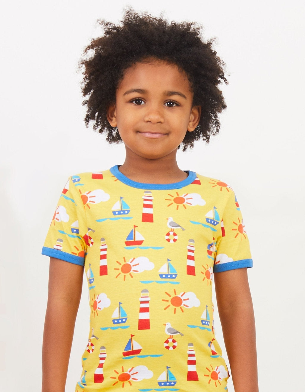 Toby Tiger Organic Short-Sleeved T-Shirt - Seaside Print