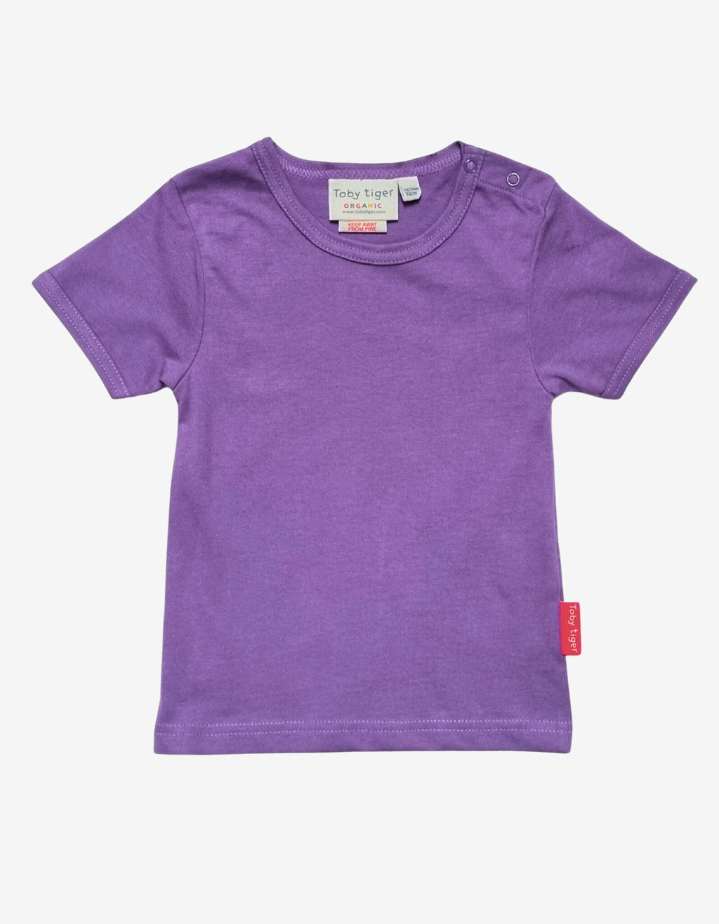 Toby Tiger Organic Basic Short-Sleeved T-Shirt - Purple
