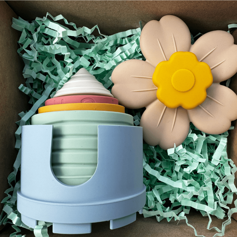 Stack & Spin - Silicone Stacking Cups & Silicone Spinner Gift Set - Baby&More