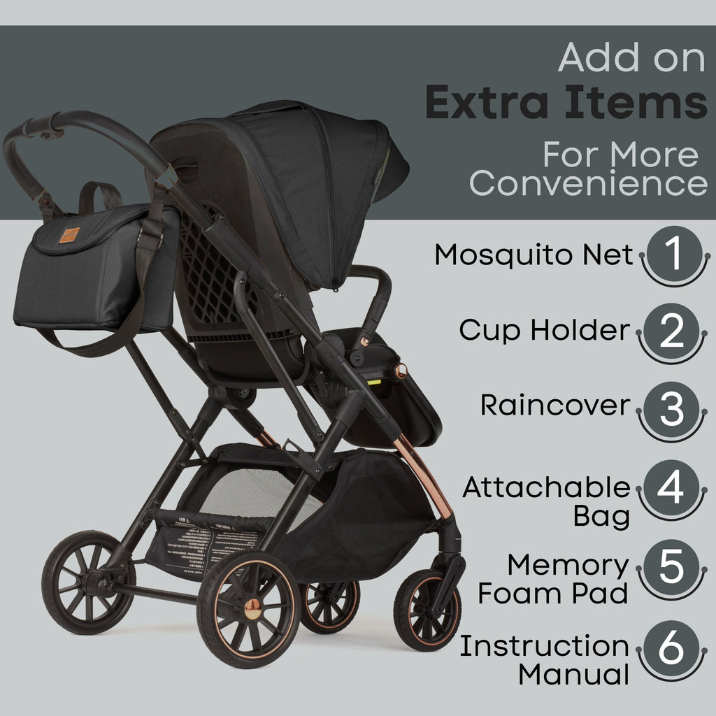 Lejoux+ Baby Pram Stroller Pushchair - 0 Months +